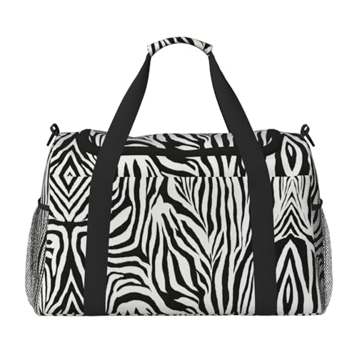 Zebra Print print Weekender Overnight Carry On Bag Gym Luggage Bag Duffel Bag for Travel Women