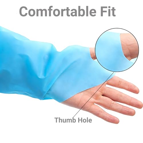 Fetizrin 20 Pack Disposable PPE Gowns Isolation Waterproof CPE Gowns with Waist Ties Thumb Loops One Size Fits Most