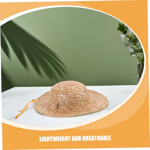 2pcs Unpainted Boys and Girls Straw Hat for Art Wide Brim Boy Girl Sun Cap Natural Material Outdoor Beach for and for Crafting and Fun Activities3