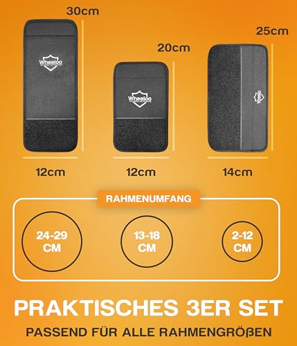 Fahrrad Rahmenschutz 3er Set I Transportschutz passend für Thule Fahrradträger I Carbon Rahmen Schutz I Fahrrad Anhänger E-Bike Zubehör I ebike Befestigung universal passend