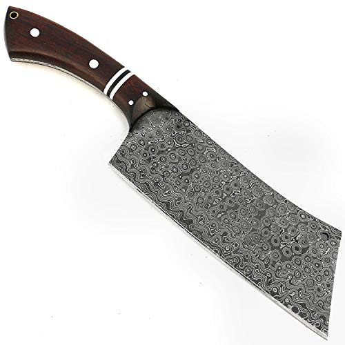 Handmade Damascus Cleaver Chopper Chef Knife Kitchen Knife Fixed Blade Knife With Sheath 5513 #TOP5