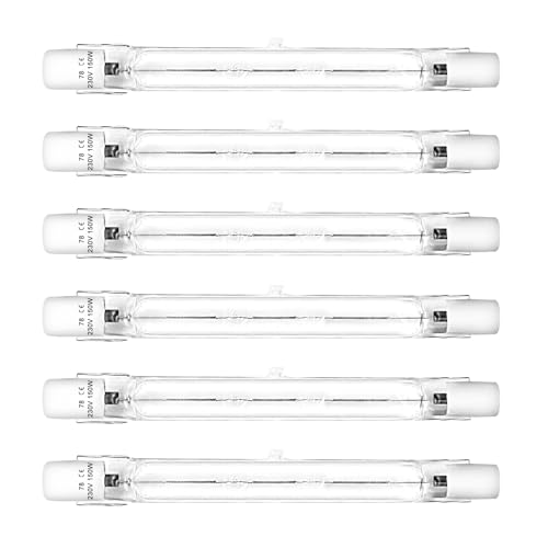 LedWekei Bombillas halógenas, bombilla halógena T3 r7s 78 mm 150 w, bombilla tipo J t3, luz blanca cálida 2700 K, bombillas halógenas de doble extremo (paquete de 6)