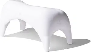 TUSHY Ottoman: A Premium Toilet Stool for The Bathroom, Modern Sleek Design | Squatting Position Helps Improve Bowel Health & Relieve Constipation (Relaxed 7.5", White/White)