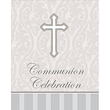 8-Count Communion Celebration Invitations, Silver Devotion Cross