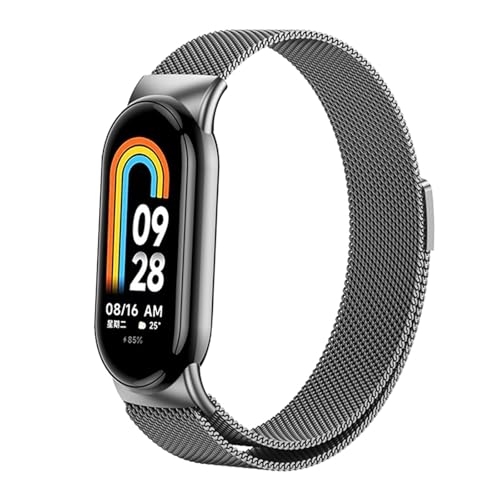 IOTUP Correa Milanese Loop para Xiaomi Mi Band 8 NFC de acero inoxidable de liberación rápida Correa Miband8 Pulsera Mi Band 8 Accesorios Correas de reloj, For Miband 8, Ágata