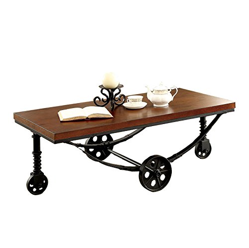 Ft Worth Dark Oak Wheeled Coffee Table