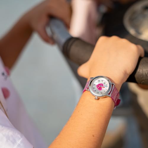Kiddus Girls Analogue Watch. Stylish & Educational Wristwatch for Ages 5 and Up. Japanese Quartz Movement. Glitter Design. Heart…3