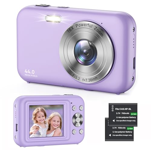Digital Camera for Kids 1080P with 16X Zoom, 44MP