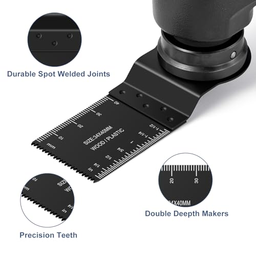 3PCS Multi Tool Blades Set, Universal Oscillating Saw Blades, Oscillating Tool Accessories for Wood&Plastic, Compatible with Fein Multimaster, Milwaukee, Bosch, Dremel, Dewalt, Rockwell 2 3PCS Multi Tool Blades Set, Universal Oscillating Saw Blades, Oscillating Tool Accessories for Wood&Plastic, Compatible with Fein Multimaster, Milwaukee, Bosch, Dremel, Dewalt, Rockwell - Image 2