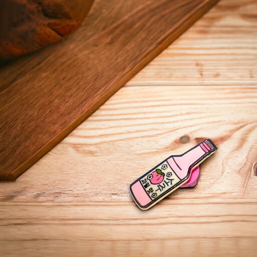 Image of Soju pin enamel Korean soju pin Hard Enamel Korean lapel pin Soju accessories Korean drink pin Kpop enamel pin Soju merchandise Soju bottle pin