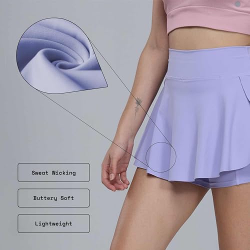 Image of CAVA Swirl Tennis Skorts for Women | Built-in Shorts, Moisture-Wicking, Stretchable, Pockets, Twirl-Friendly Design | Active Skirt for Sports