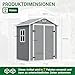 Kunststoff Gerätehaus mit Boden, 201x171x129 cm, Wetterfestes Garten Geräteschuppen mit Fenster, Abschließbarer Tür & Belüftung, Ideal für Garten, Rasen, zur Aufbewahrung von Werkzeugen & Fahrräder