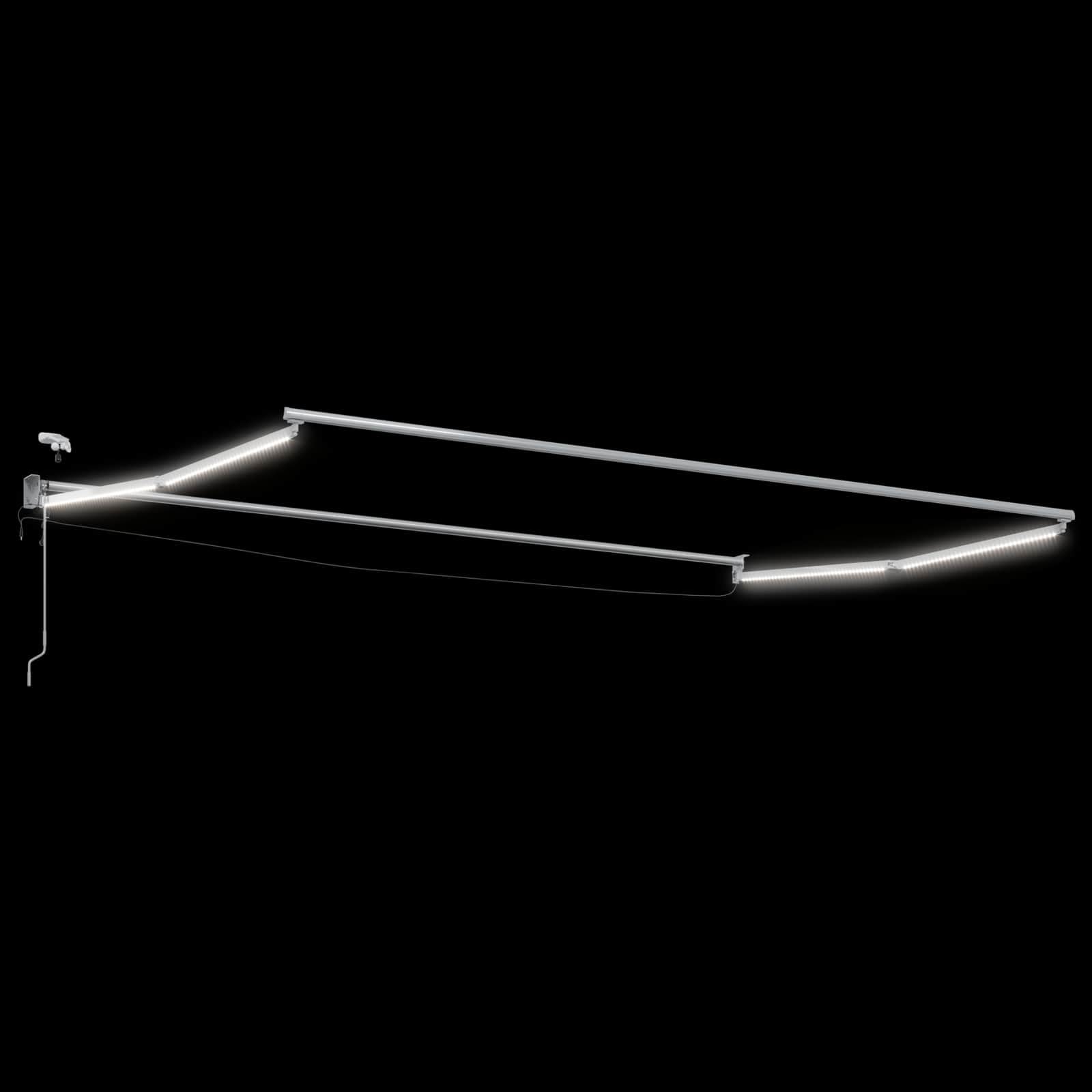 Tenda da sole elettrica estensibile, 4,5 × 3 m, con sensore meteo e illuminazione a LED, telaio in alluminio, protezione solare resistente alle intemperie, per terrazza e giardino, controllo