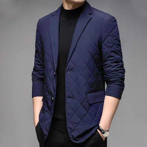 Men's Casual Cotton Lightweight Two Button Black Blazer Jacket - Quilted Blazer Cotton Slim Fit Sport Coat3