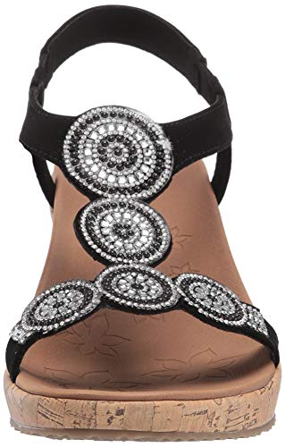 Skechers womens Beverlee - Date Glam Sandal , Black , 9