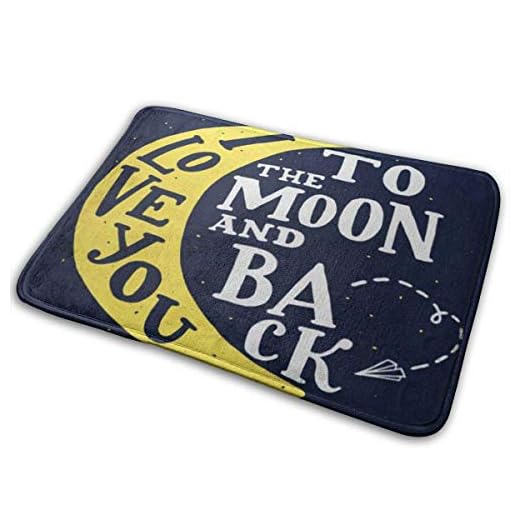 AoLismini Universella halkfria dörrmattor, utomhus och inomhus välkomstmattor Curl I Love You to The Moon and Back citat flygplan bokstäver bröllop alla hjärtans dag datum