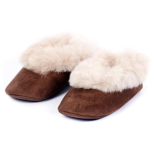 Raymis Women’s Peruvian 100% Baby Alpaca Slipper (8, Brown/Beige)