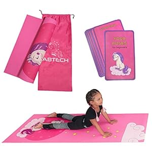 ABTECH Kinder Yogamatte Rosa Einhorn Set