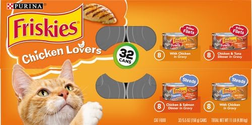 Friskies alimento húmedo gato sabor pollo 32 latas 5.5oz miniatura 10