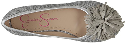 Jessica Simpson Girls' Torrie Ballet Flat, Pewter Lurex, 12 M Us Little Kid #TOP4