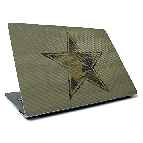 Image of MightySkins Carbon Fiber Skin for Microsoft Surface Laptop 3 13.5 inch (2019) - Army Star,Textured Carbon Fiber Finish,Easy to Apply, Remove, and Change Styles,