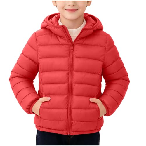 Girls Winter Jackets Girls Winter Coat with Hood Warm Lightweight Puffer Quilted Jacket for Kids Ropa para Niñas De 11 Años Ropa para Niñas De 10 Años Red 5-6Years - image 6