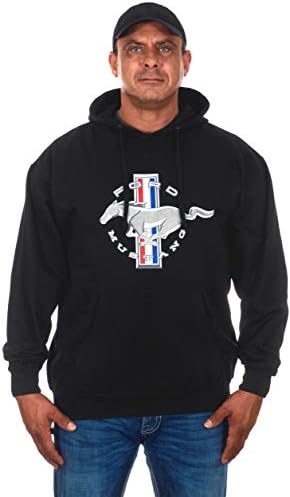 JH DESIGN GROUP Men's Ford Mustang Pullover Hoodie Sweatshirt in Black (2X, BSC6-black)