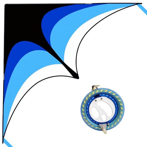 Kaiciuss Large Single Line Delta Kite Wheel Set 60 X 29.5 Beach Kite For Kid...