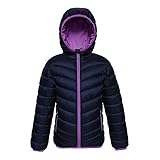 Rokka&Rolla Girls' Reversible Lightweight Puffer Jacket Hooded Water-Resistant Winter Coat