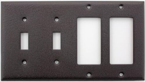 Brown Wrinkle 4 Gang Wall Plate - 2 Toggle 2 GFI/Rocker Openings