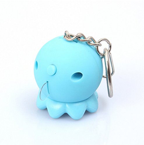 Mkring Cute Octopus Opisthoteuthis Adorabilis Keychain With Flashlight - Mini Led Keychain Flashlight - Light And Sound Effect - Purple & Blue Pack Of 2 #TOP7