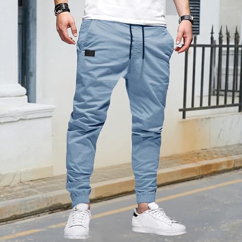 Me's Joggers Pants Casual Cotton Drawstring Chino Cargo Pants Hiking Outdoor Track Twill Workout Jogging Sweatpants2