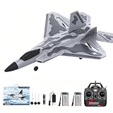 XMFHANG RC Plane 4 Channel, F22 Remote Control Airplane, 2.4GHZ RC Jet Fighter with 6-Axis Gyro Stabilizer, 3D/6G Mode, 2 Batteries, RC Fighter Aircraft Plane for Adults Beginners
