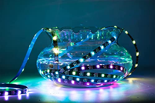 Svfishkk Ws2812B Led Strip Individual Addressable Light Full Color Smd 5050 Rgb Pixel Strip Dc5V(16.4Ft 150Leds Waterproof Ip65, Black Pcb) #TOP1
