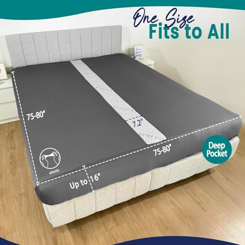 Image of 2-in-1 Fitted Sheet Attached Bed Bridge Twin (XL) to King Converter Kit | Split King Gap Filler for Adjustable Bed | White