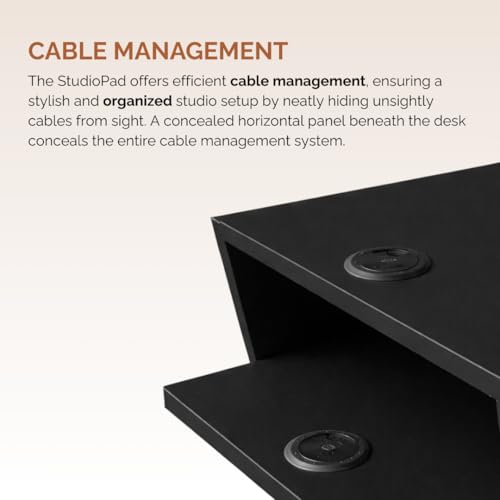 Image of Timber Acoustics StudioPad Mini Music Production Desk for Studio | Professional Music Producer Table for PC, MIDI Keyboard & Audio Setup (3.5' X 2.5') (Black)