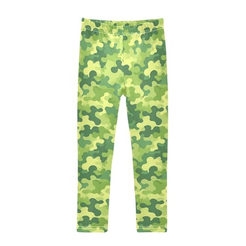 KLL Military Camouflage Pattern Safari Toddler Girls' Leggings Comfortable High Waisted Athleisure Pants Gym