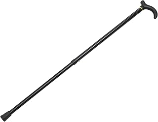 SOLUSTRE Retractable Walking Sticks, 2 Section Telescopic Adjustable Height Cane Aluminum Alloy Elderly Crutches Anti-Skid Foldable Walking Stick for Old People Seniors Aid Black