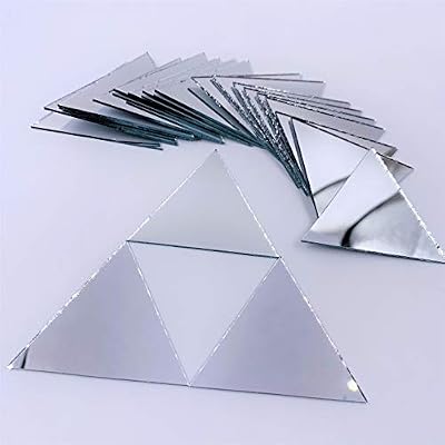 2 inch (50.8 mm) Triangle Mirror Mosaic Tile Craft Mirrors 50pcs (Silver)
