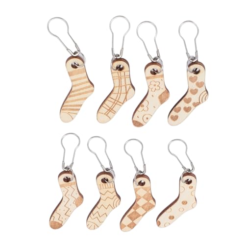 8 marcadores de ponto de madeira, marcadores de bloqueio leves multiuso para tricô e crochê, artesan