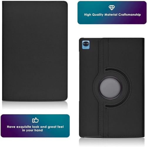 Image of Realme Pad Mini 8.7 inch Tablet (Model FIT ONLY-: RMP2105 /RMP2106) 360 Degree Rotating Flip Case Cover (Black)