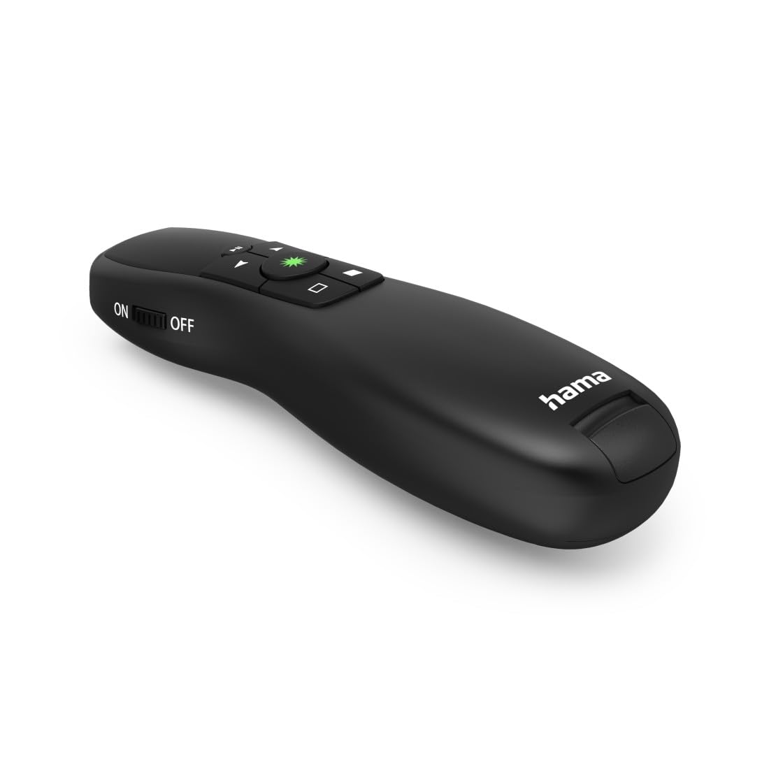 Hama | Presentador con Puntero láser Verde (Mando a Distancia de presentación, 4 en 1, presentador PowerPoint, inalámbrico, USB, Alcance de 20 m)