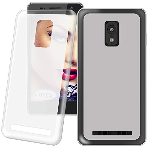 mtb More Energy® Funda para Alcatel A3 (5046D, 5.0'') - Icy Design - Blanco/Transparente - Gel TPU Silicona Carcasa Suave Cascara