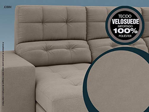 Sofá 3 Lugares Retrátil e Reclinável Jobim Suede Bege