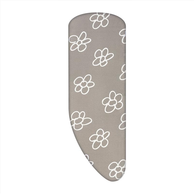 Set | Asymmetrischer Bügelbrettbezug mit Ständer (Farbe: Blumen grau) (A-XXL, Molton)