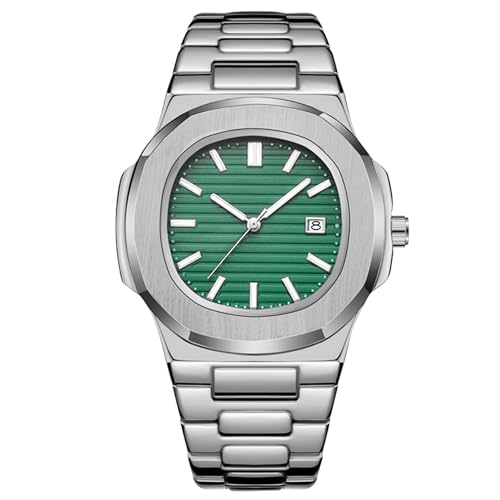 BARAMON Nautilus - Relojes de Pulsera para Hombre, Acero Inoxidable, Movimiento de Cuarzo, Fecha, Estilo de Lujo, manecillas Luminosas, Relojes Casuales de Negocios, Verde, Moderno BARAMON Nautilus - Relojes de Pulsera para Hombre, Acero Inoxidable, Movimiento de Cuarzo, Fecha, Estilo de Lujo, manecillas Luminosas, Relojes Casuales de Negocios, Verde, Moderno
