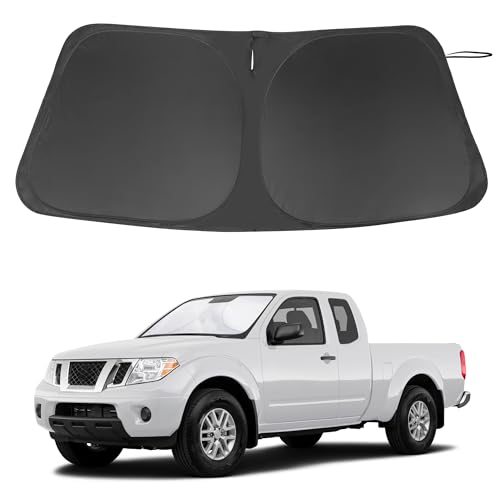 Image of Windshield Sun Shade Custom Fit for 2006-2021 Nissan Frontier Accessories Foldable Sunshade Sun Blocker Protect Car from Sun Rays & Heat Damage Keep Car Cooler