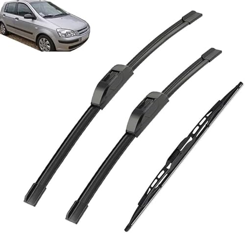 michengxxx Wiper Blade Set for Hyundai Getz 2002-2009 22in+14in+14in, Aerodynamic All-Climate Front and Rear Windshield Replacement