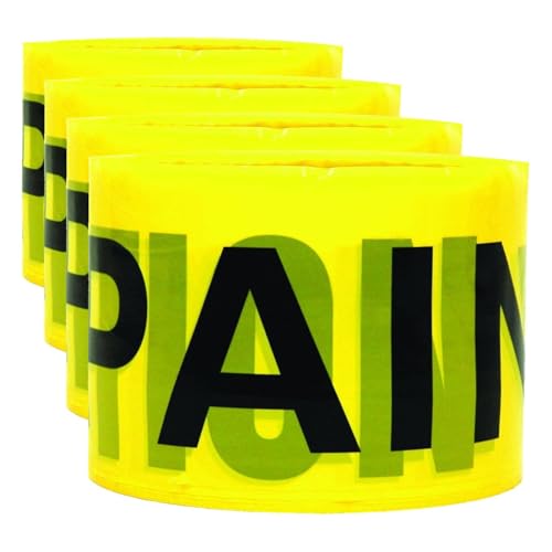 Image of Trimaco Caution Wet Paint Plastic Banner Tape, 3-inch x 300-feet (Pack of 4)