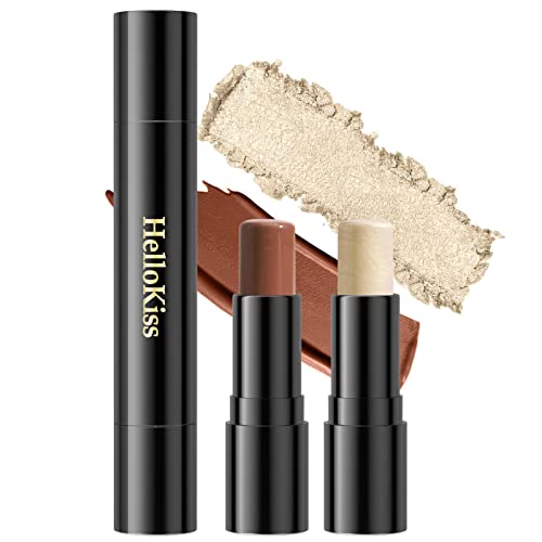 Bastão Iluminador - 2 em 1 sombreamento para maquiagem para modelar o rosto | Bastões iluminadores f